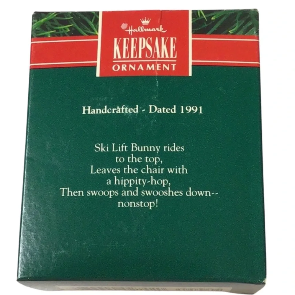 Hallmark 1991 “Ski Lift Bunny” Christmas Ornament